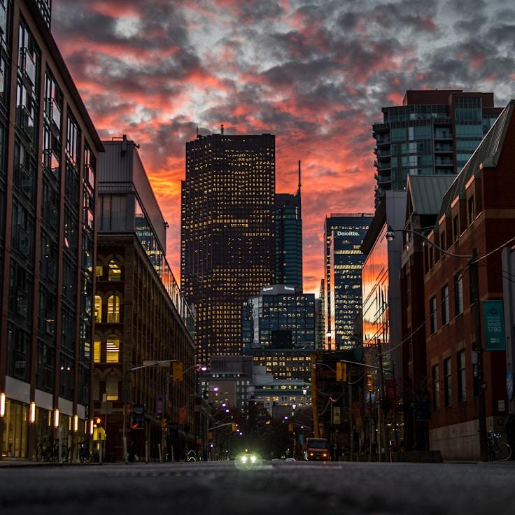City skyline in Madrid, Spain